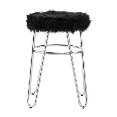 Small white deals fluffy stool