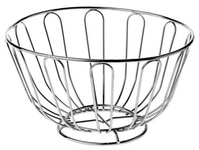 Interiors by Premier Chrome Round Fruit Basket, Sleek Wire Design With Polished Chrome Finish, Ideal For Storing And Displaying