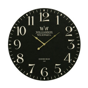 Interiors by Premier Classical Black MDF Wall Clock