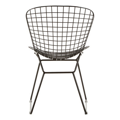 Interiors by Premier Comfortable Black Metal Grid Frame Wire Chair ...