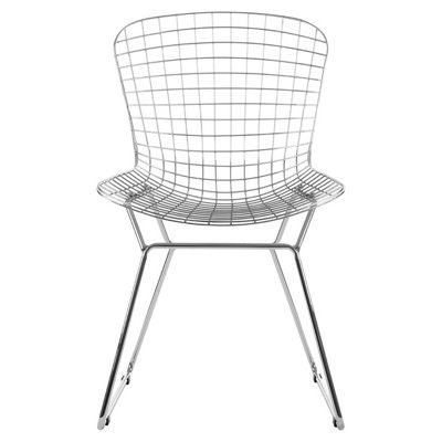 Interiors by Premier Comfortable Chrome Metal Grid Frame Wire Chair ...