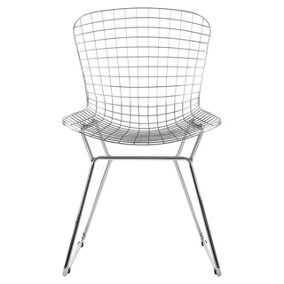 Interiors by Premier Comfortable Chrome Metal Grid Frame Wire Chair, Contemporary Garden Wire Chair, Easy Cleaning Wire Frame
