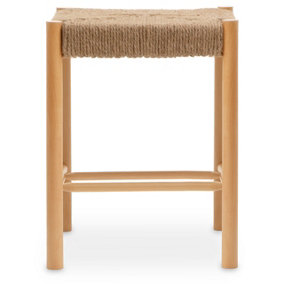 Interiors By Premier Comfortable Contemporary Natural Wood Stool, Handwoven  Bedroom Stool, Easy To Maintain Lounge Stool