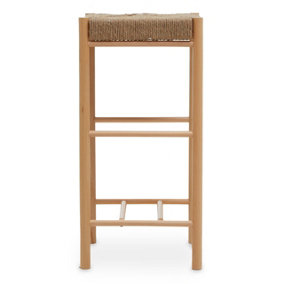 Interiors By Premier Comfortable Natural Wood Bar Stool, Intricately Handwoven  Counter Stool, Easy To Maintain Lounge Stool