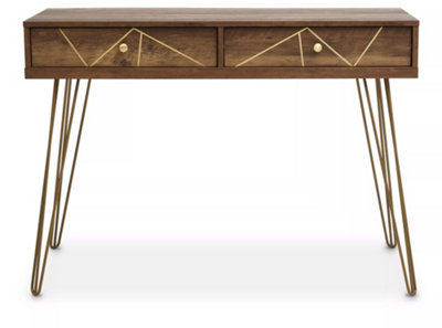 Interiors By Premier Compact And Versatile Console Table, Ample Storage Metallic Furniture, Timeless Design Hallway Table