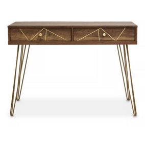 Interiors By Premier Compact And Versatile Console Table, Ample Storage Metallic Furniture, Timeless Design Hallway Table