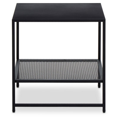 Interiors By Premier Compact Design Black Metal Side Table, Versatile Side Table By Couch, Industrial Style Livingroom Side Table