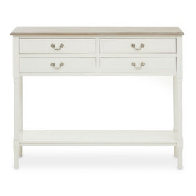 Interiors by Premier Console Table for Hallway, Pine Wood Hallway Table for Home Office Décor, Wood Table with 4 Drawers