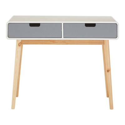 Interiors by Premier Console Table, Versatile Console Table with Drawers, Light Weight White Finish Console Table with Storage