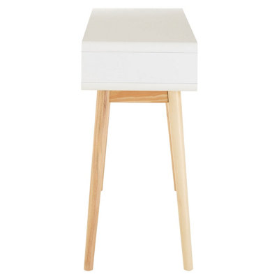 Interiors by Premier Console Table, Versatile Console Table with Drawers, Light Weight White Finish Console Table with Storage