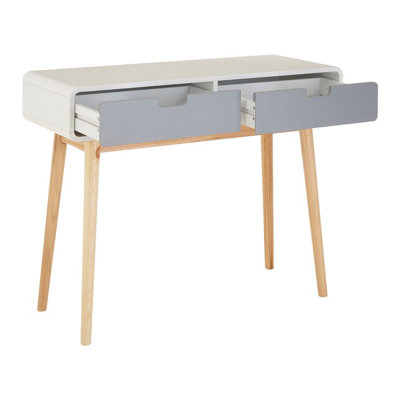 Interiors by Premier Console Table, Versatile Console Table with Drawers, Light Weight White Finish Console Table with Storage