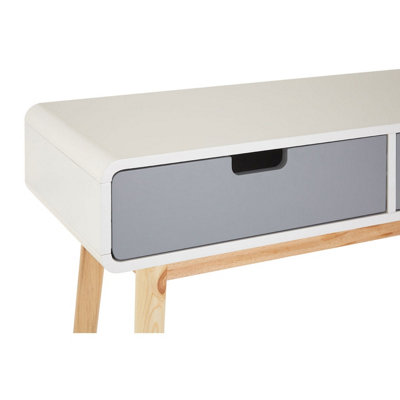 Interiors by Premier Console Table, Versatile Console Table with Drawers, Light Weight White Finish Console Table with Storage