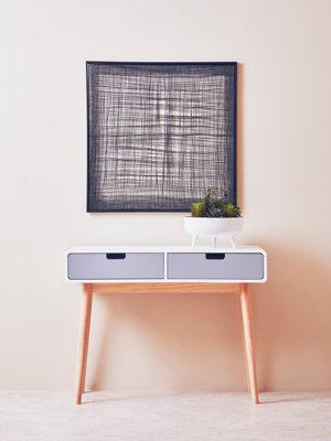 Interiors by Premier Console Table, Versatile Console Table with Drawers, Light Weight White Finish Console Table with Storage