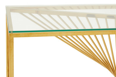 Interiors by Premier Console Table with Gold Finish Frame, Modern ...