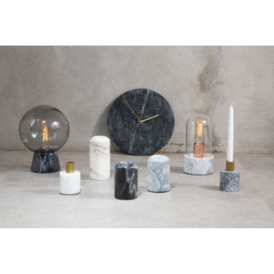 Interiors By Premier Contemporary Black Marble Wall Clock, Marble Constructed Large Wall Clock, Versatile Clock For Kitchen