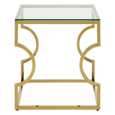Interiors by Premier Contemporary Curved Frame End Table, Durable Lounge Side Table, Functional Sleek Living Room Side Table