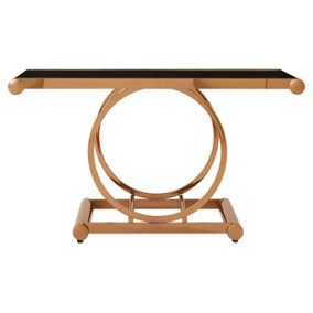 Interiors by Premier Contemporary Design Rose Gold Console Table, Versatile Hallway Table, Easily Maintained Modern Console Table