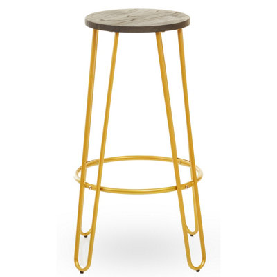 Interiors by Premier Contemporary Gold Finish Metal Bar Stool, Hairpin Stool Kitchen Counter, Versatile Breakfast Stool for Home