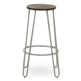 Interiors by Premier Contemporary Grey Metal Bar Stool, Hairpin Stool for Kitchen Counter, Versatile Breakfast Stool for Home
