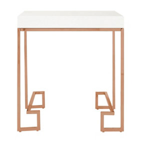 Interiors by Premier Contemporary Rose Gold Angled Legs End Table, Versatile Sitting Room Side Table, Sturdy Lounge Side Table