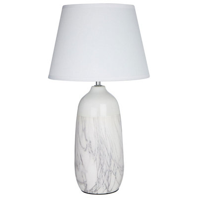 Interiors By Premier Contemporary White Ceramic Table Lamp, Elegant Bed Table Lmap, Easily Maintained Lamp for Livingroom Table