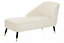 Interiors by Premier Cream Chaise Lounge Sofa, Upholstered Velvet Sofa for Lounge, Living Room, Right Arm Chaise Accent Lounge