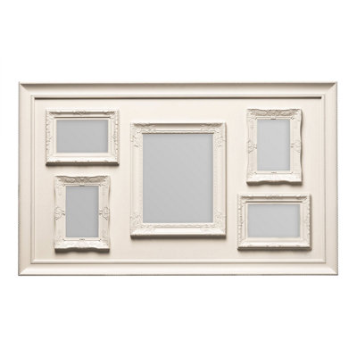 Interiors By Premier Cream Contemporary 5 Photo Frame,Wall-Mounted ...