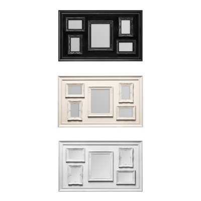 Interiors By Premier Cream Contemporary 5 Photo Frame,Wall-Mounted ...