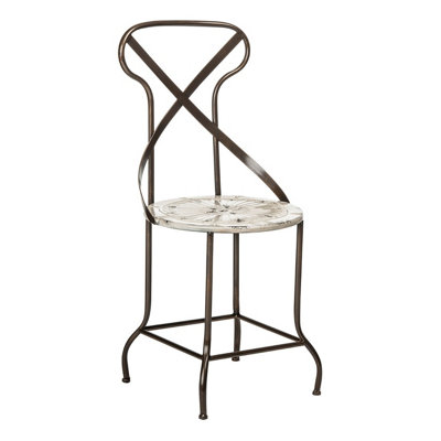 Interiors by Premier Cream Metal Chair, Exquisite Metal Dining Chair, Relaxing Footrest Metal Dining Chair