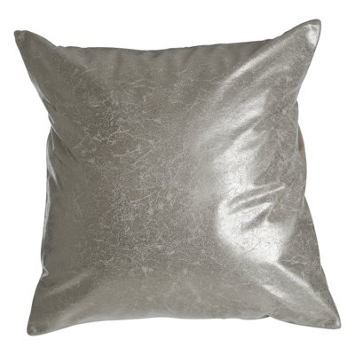 Interiors by Premier Crush Leather Effect Silver Cushion