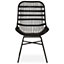 Interiors by Premier Curved Black Natural Rattan Chair, Rustless Rattan Chair, Easy Cleaning Rattan Armchair
