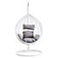 Interiors by Premier Cut Out Sides White Hanging Chair with Round Base, Comfortable Seating Swing Chair, Easy to Clean Chair