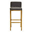 Interiors by Premier Dark grey and Gold Finish Bar Chair, Glam Touch Indoor Metal Bar Stool, Footrest Bar Chair