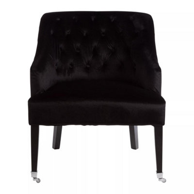 Interiors by Premier Darwin Black Velvet Chair