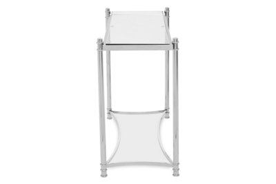 Interiors by Premier Decent Silver Console Table with Clear Glass ...