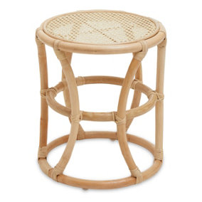 Interiors by Premier Decorative Webbed Small Natural Rattan Table Simple Coffee Table, Sturdy Small Table, Versatile Side Table