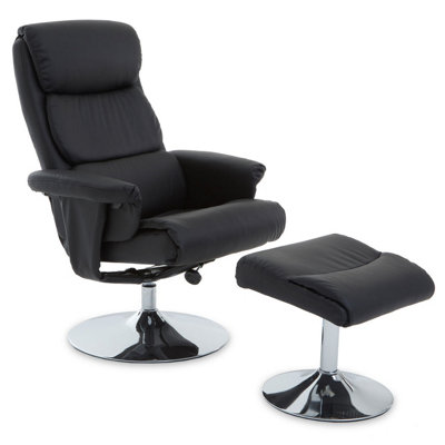 Interiors by Premier Denton Black Leather Effect Reclining Chair