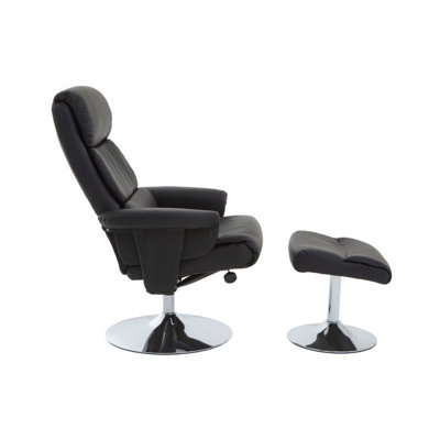 Interiors by Premier Denton Black Leather Effect Reclining Chair