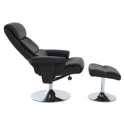 Interiors by Premier Denton Black Leather Effect Reclining Chair