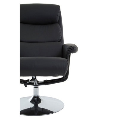Interiors by Premier Denton Black Leather Effect Reclining Chair