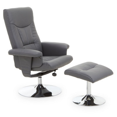 Interiors by Premier Denton Grey Leather Effect Recliner