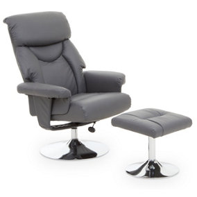 Interiors by Premier Denton Grey Leather Reclining Chair