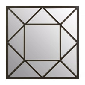 Interiors by Premier Descartes Black Metal Frame Wall Mirror