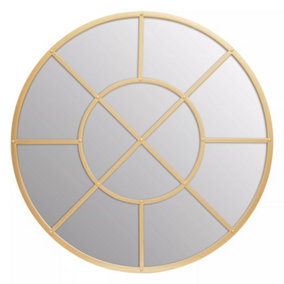 Interiors by Premier Descartes Gold Finish Round Wall Mirror