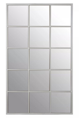 Interiors by Premier Descartes Large Silver Frame Wall Mirror