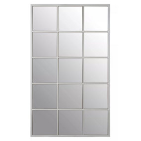 Interiors by Premier Descartes Large Silver Frame Wall Mirror