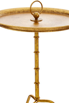 Interiors by Premier Distressed Small Accent Table, Elegant Corner Table, Gold Finish Bedside Table, Durable Functional Table