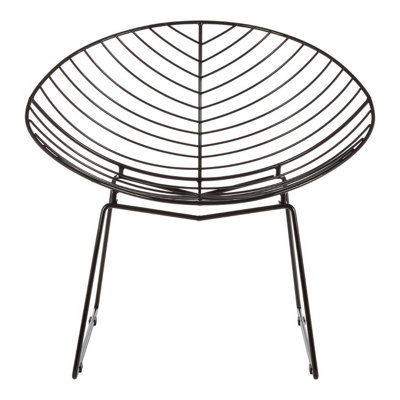 Interiors by Premier District Black Metal Wire Rounded Wire Chair