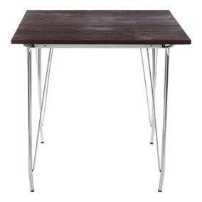 Interiors by Premier District Chrome Metal and Elm Wood Table