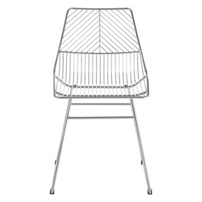 Interiors by Premier District Chrome Metal Tapered Wire Chair